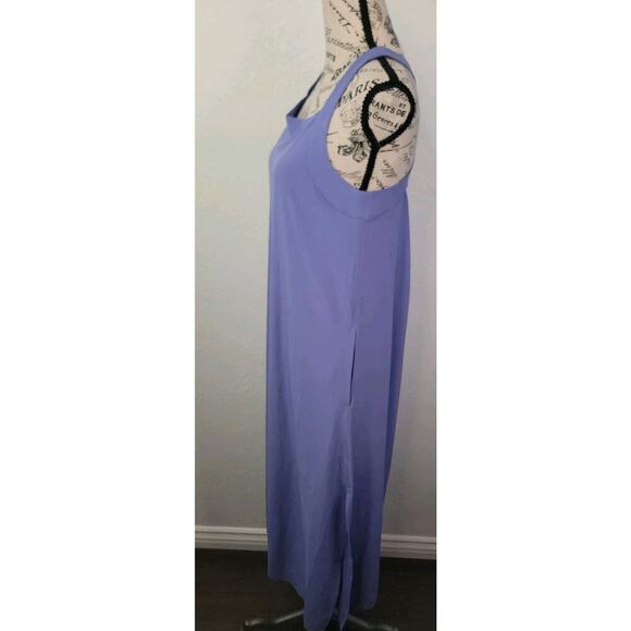 Athleta Arrival Maxi Dress Women's XS Adonis Blue Pockets Cross Back Athleisure - Picture 4 of 12